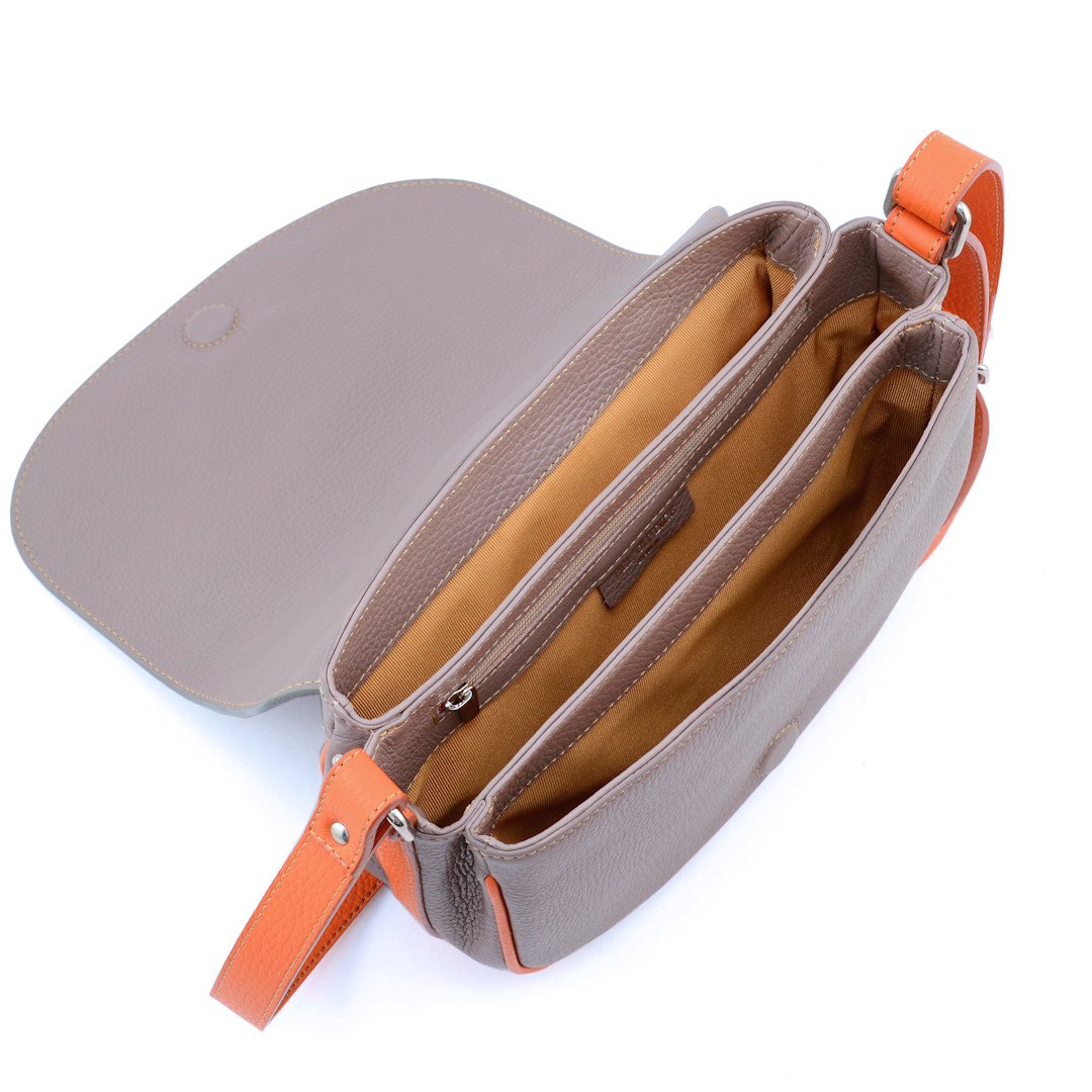 leather crossbody bag with multiple compartments