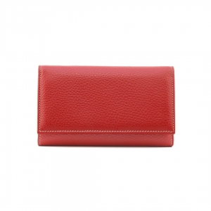 women’s trifold wallet with coin pocket in red