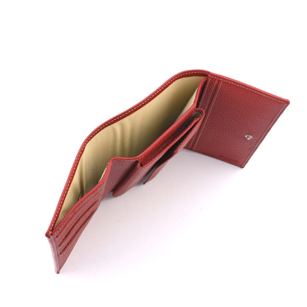 Top interior view of trifold wallet with bill compartment