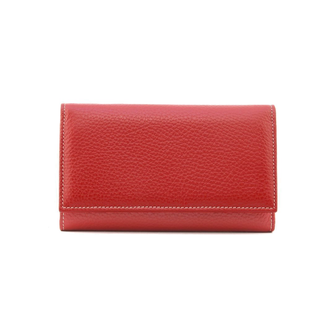 women’s trifold wallet with coin pocket in red