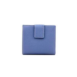Mini wallet for women in fairy blue Italian leather - Twofiftyfive