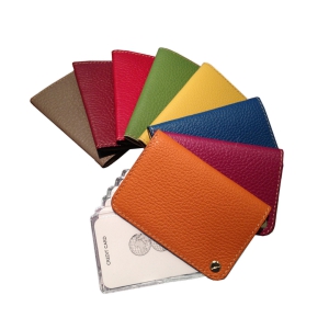 Credit card holder with sleeves in italian calf leather