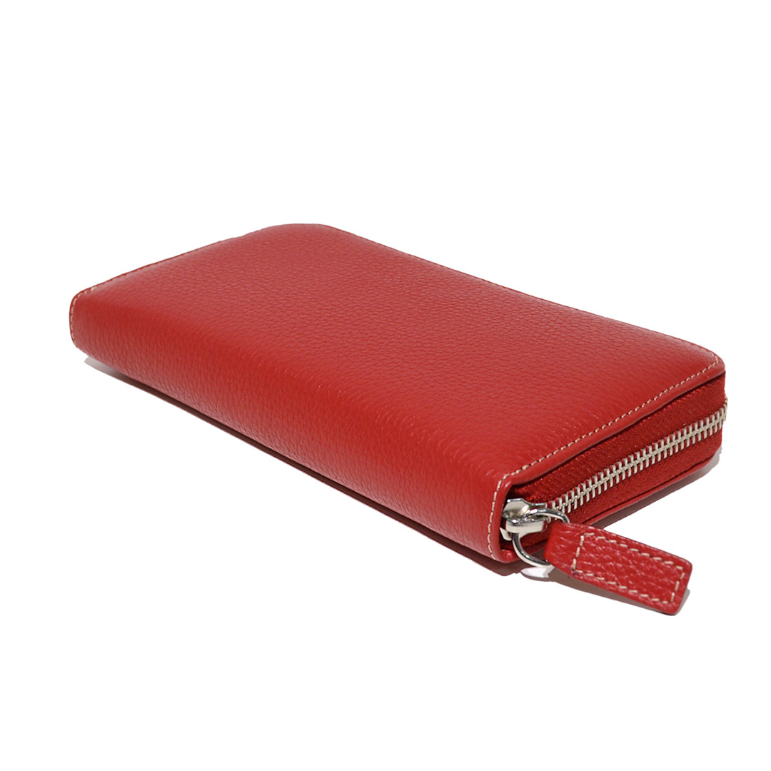 leather zip around wallet for women – angled view