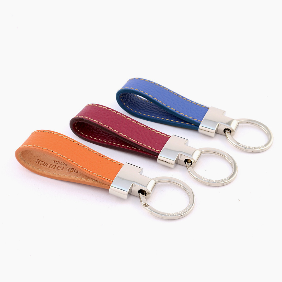 italian leather keyfob available in multiple colours