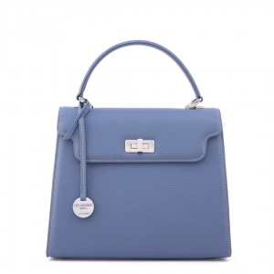 Borsa a mano con tracolla in pelle colore blu chiaro - Sku 2616 Anna 26