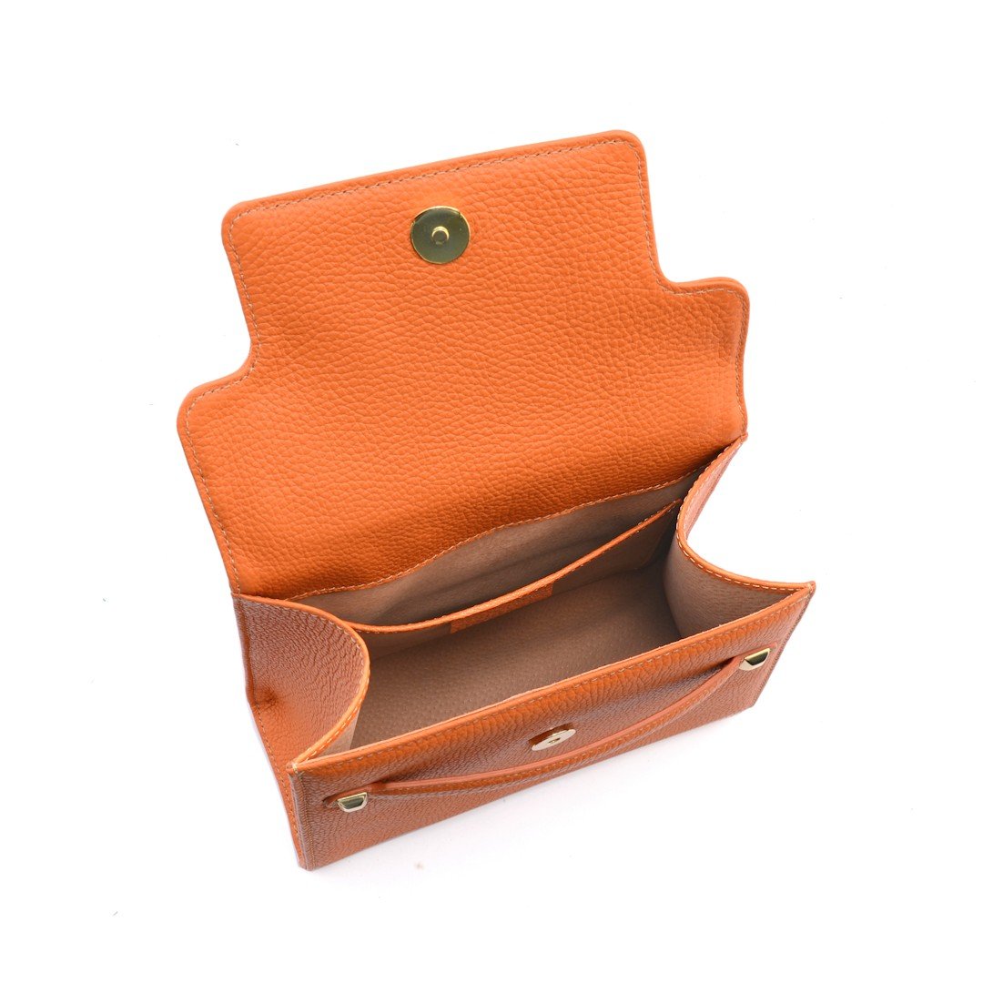 bamboo handle bag interior with suede lining