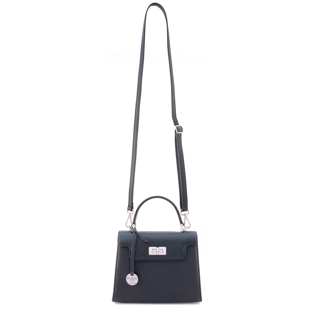 Anna 22 black Italian leather handbag with strap - SKU 2615