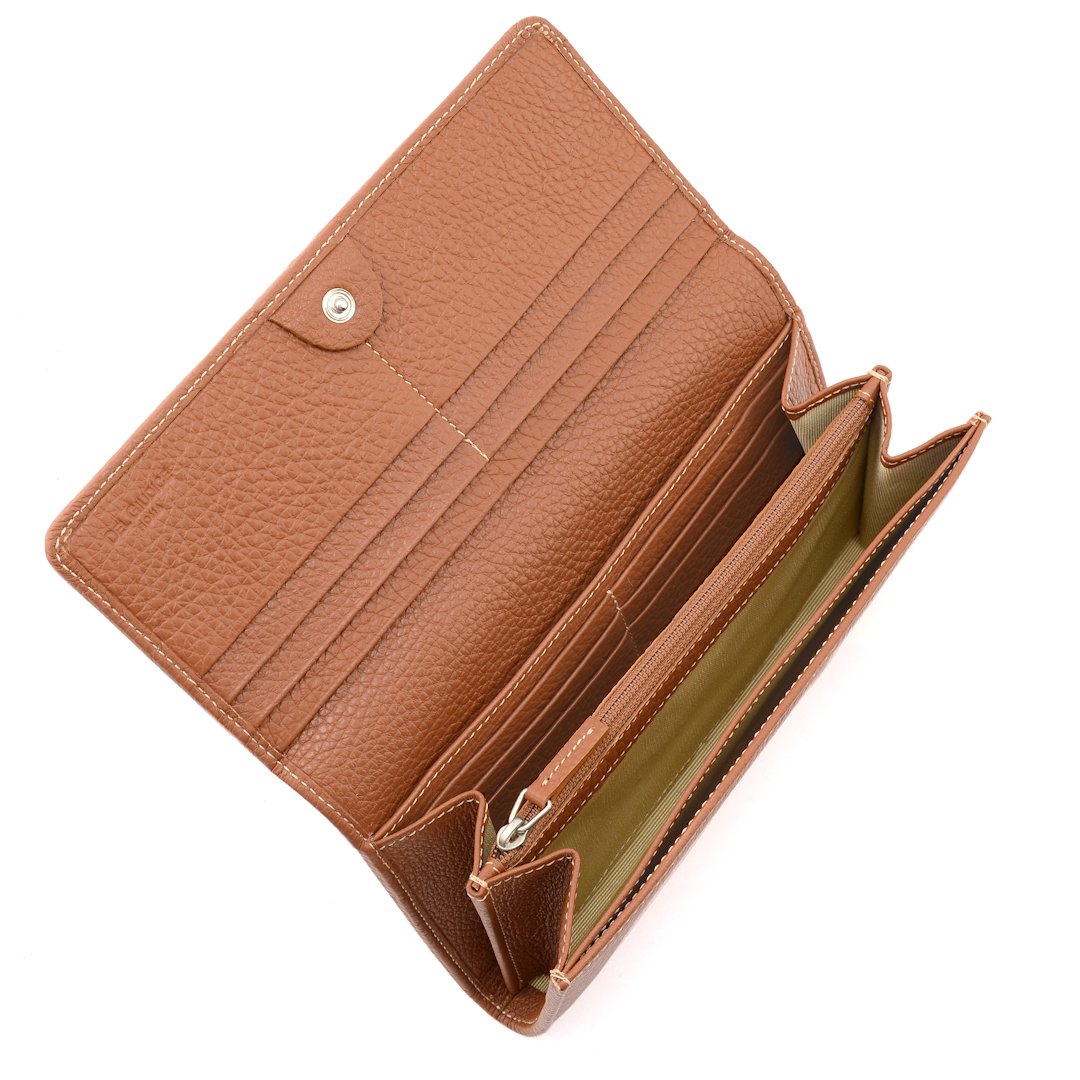 continental leather wallet for women with zip coin pocket - interior view