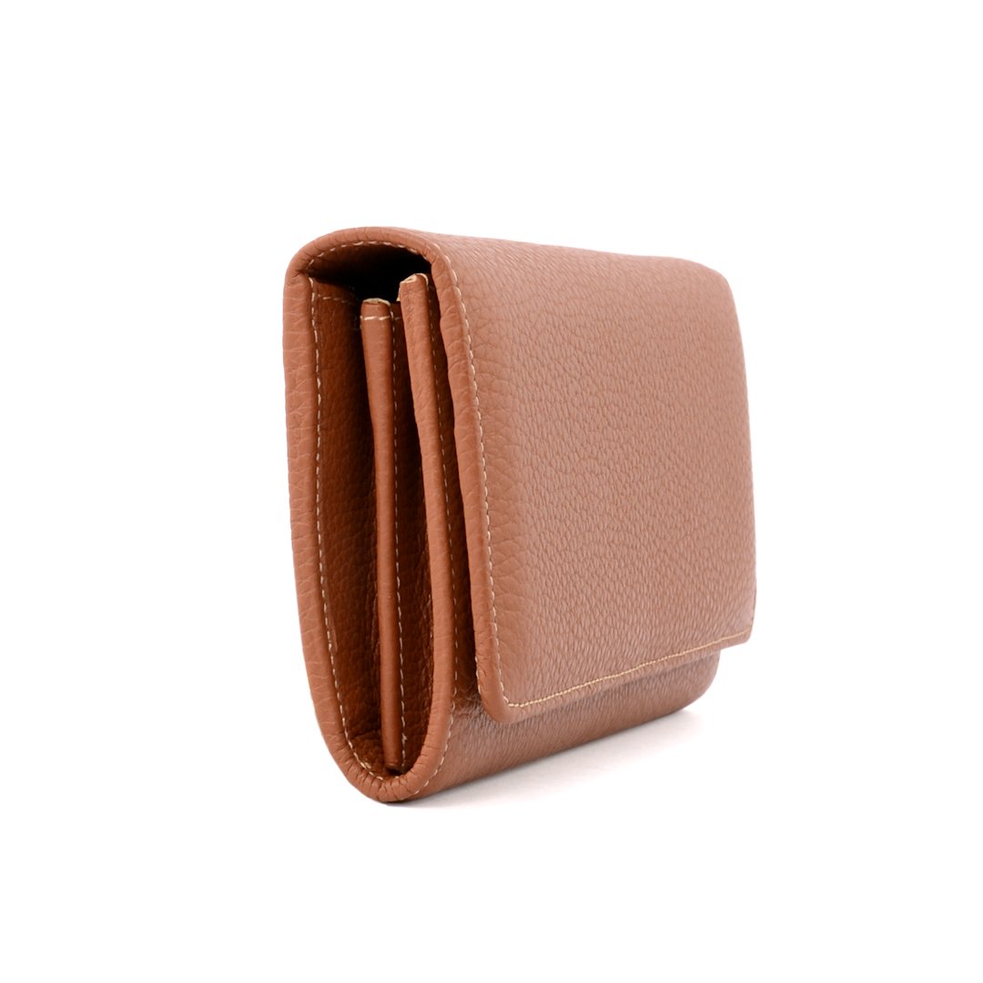 large women’s leather wallet - side view
