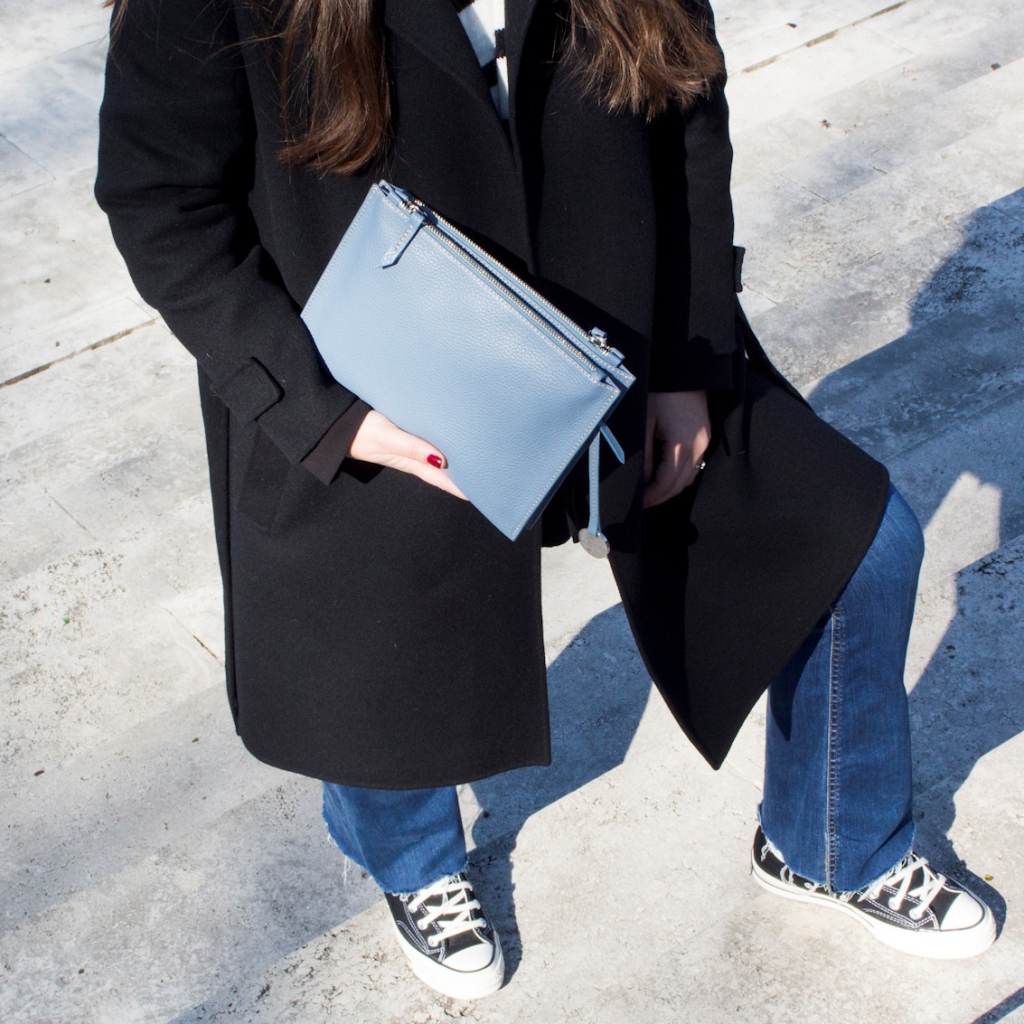 Double Zipper Crossbody Bag Susan in Fairy on our photoshoot in EUR