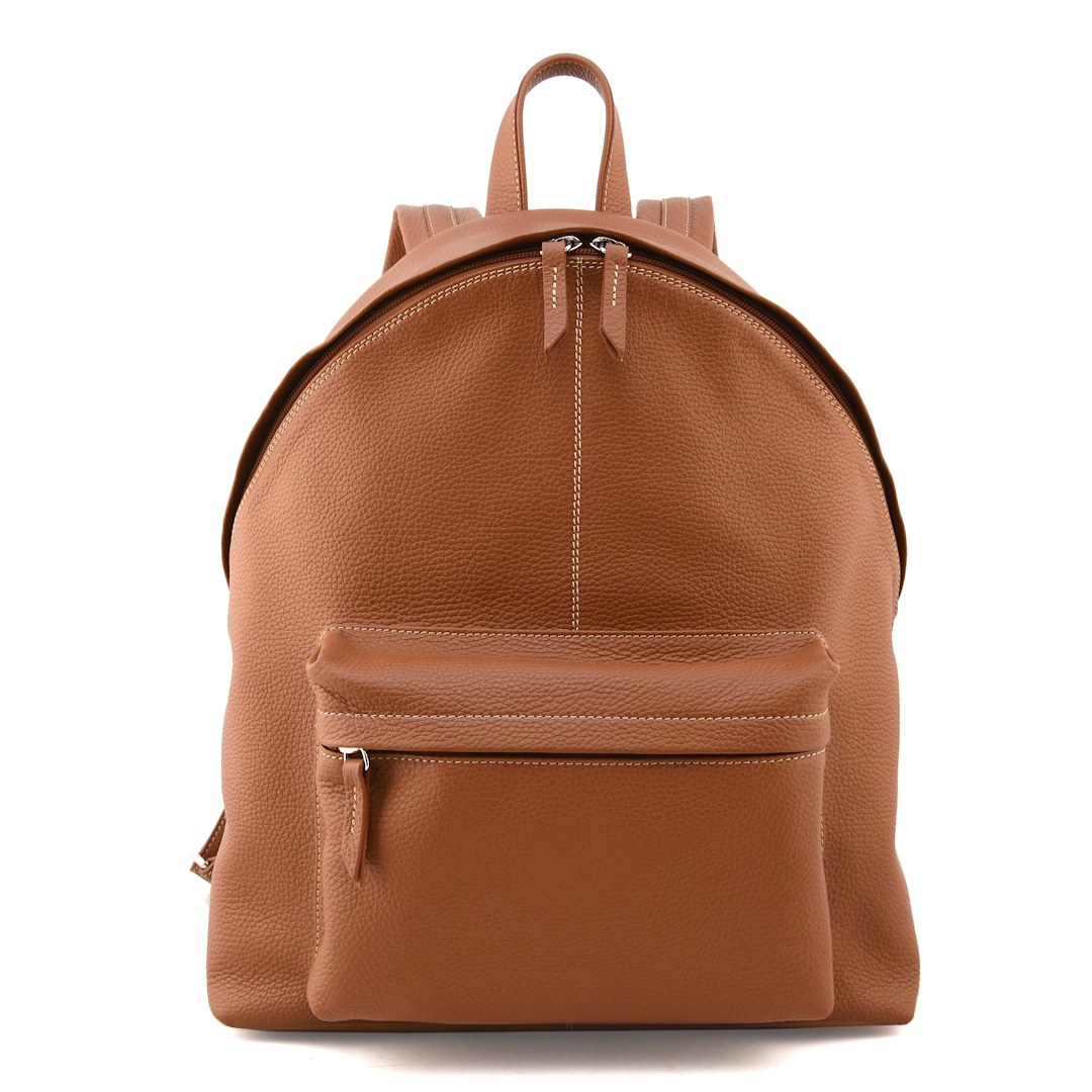 Federico 34-Zaino da uomo in pelle artigianale colore cuoio-Sku 2900