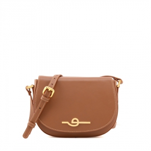 Borsa a tracolla donna in pelle marrone artigianale