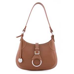 Small brown Italian leather shoulder bag – Flavia