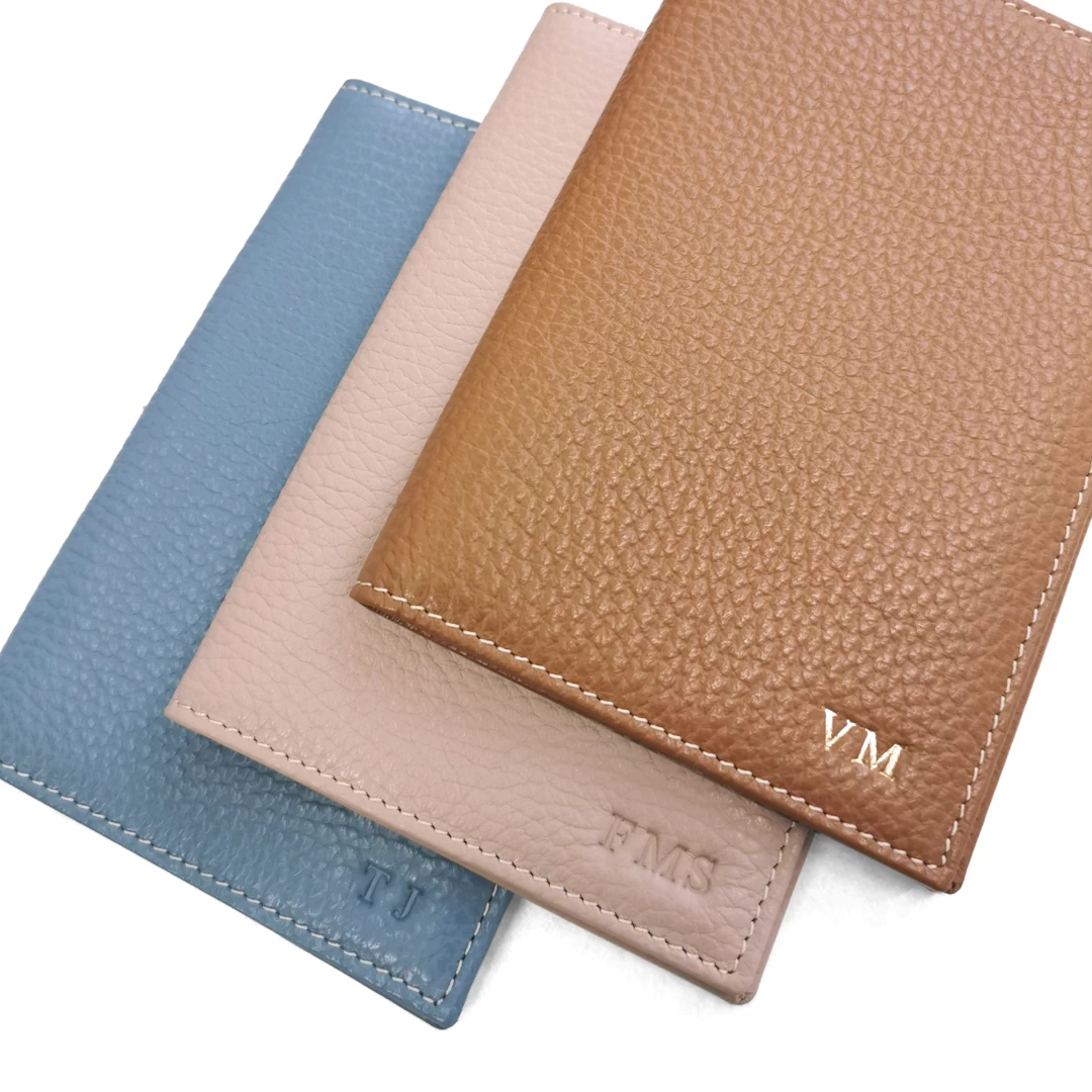 custom leather passport holder monogrammed initials