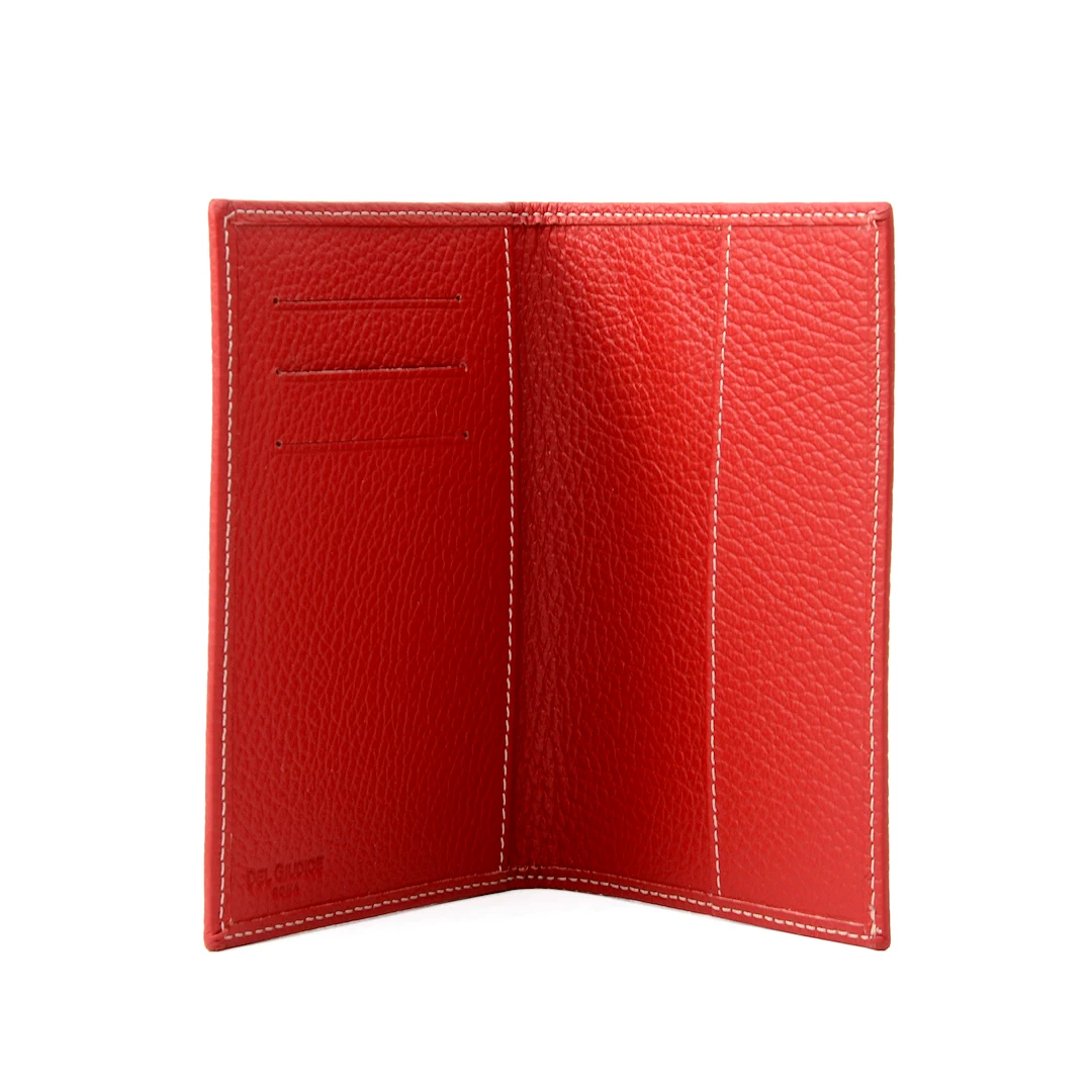 leather passport holder inside view card slots