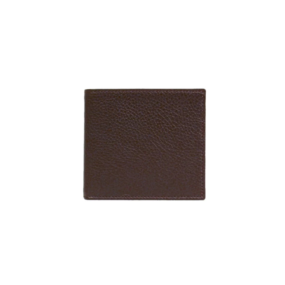 men’s wallet with 2 bill compartments in brown leather