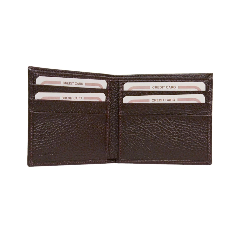 men’s leather wallet with card slots - interior view